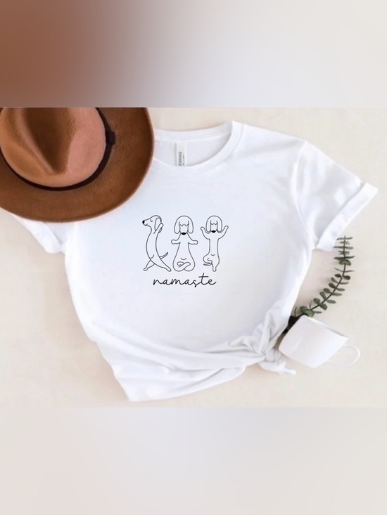 Tops - Funny Namaste Dog Yoga Shirt Cute Dogs Graphic Tee Pet Lover Top